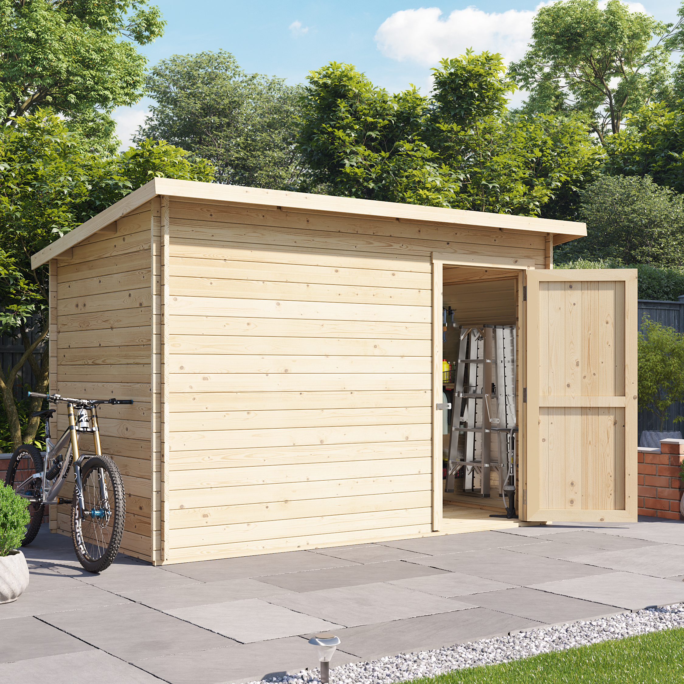 Click to view product details and reviews for 10x6 Log Cabin Billyoh Pent Log Cabin Windowless Heavy Duty Shed Range Single Door Garden Storage 19mm.